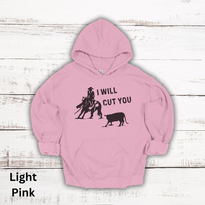 I Will Cut You Cutting Horse Hooded Sweatshirt