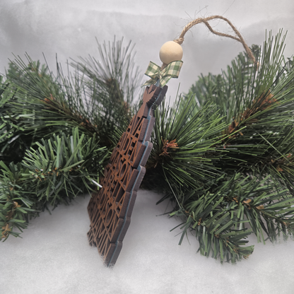 Personalized Family Name Christmas Tree Ornament – Custom Layered Wood Keepsake