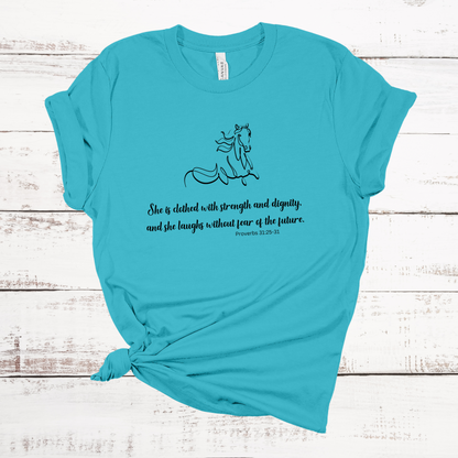 She Is Clothed With Strength And Dignity Short Sleeve Tee