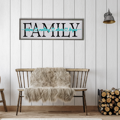 Family Sign with Inset Names