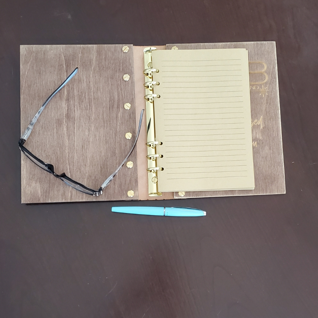 Leather and Wood A5 Notebook