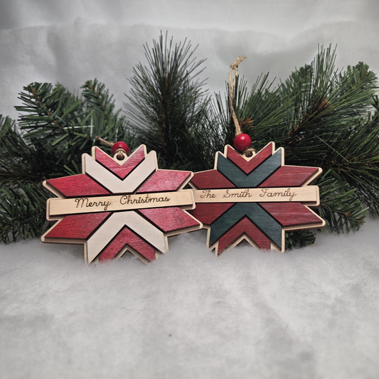Barn Quilt Christmas Ornament (Customizable)