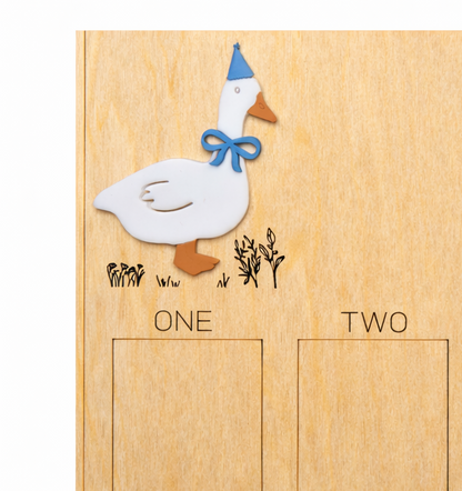 Silly Goose “One Silly Year” Birthday Photo Board | Personalized Baby Milestone Sign