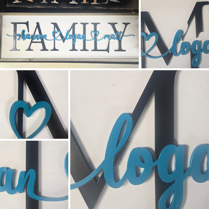 Family Sign with Inset Names