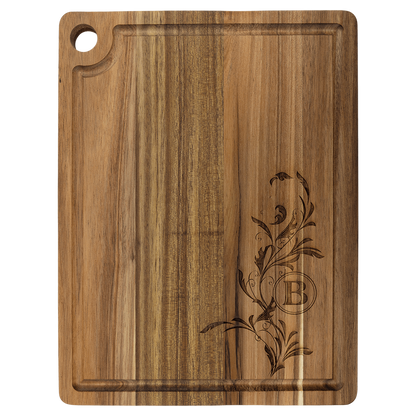Custom Engraved Acacia Wood Cutting Board | Personalized Kitchen Gift | Laser Engraved Cutting Board