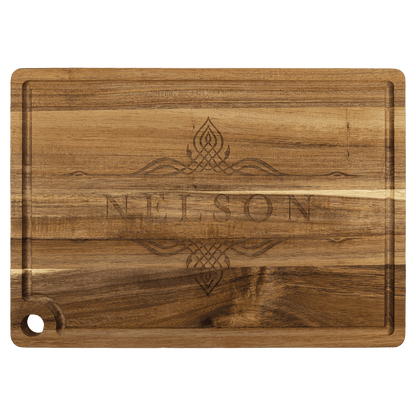 Custom Engraved Acacia Wood Cutting Board | Personalized Kitchen Gift | Laser Engraved Cutting Board