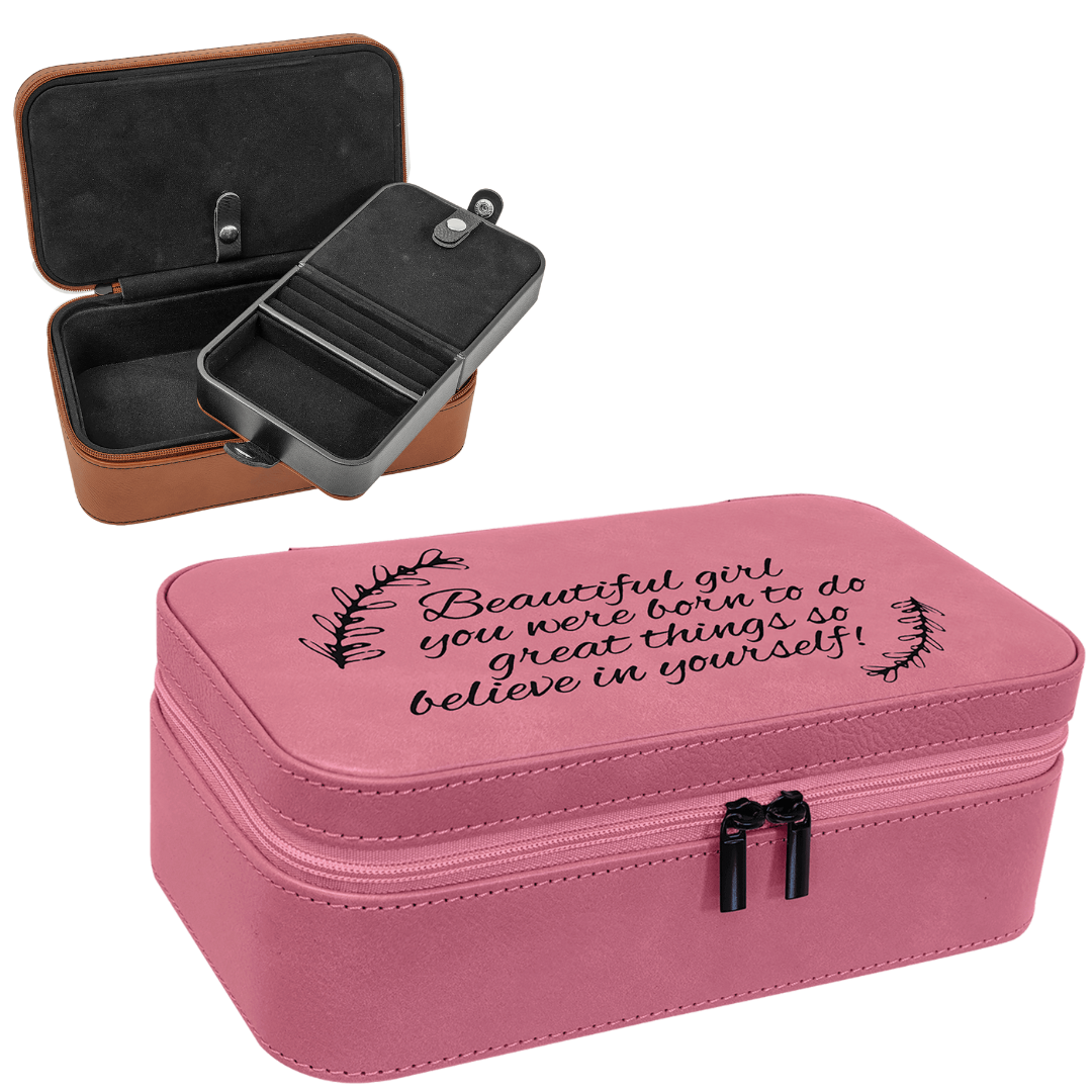 Pink Leatherette Jewelry Box