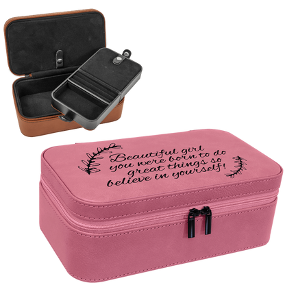 Pink Leatherette Jewelry Box