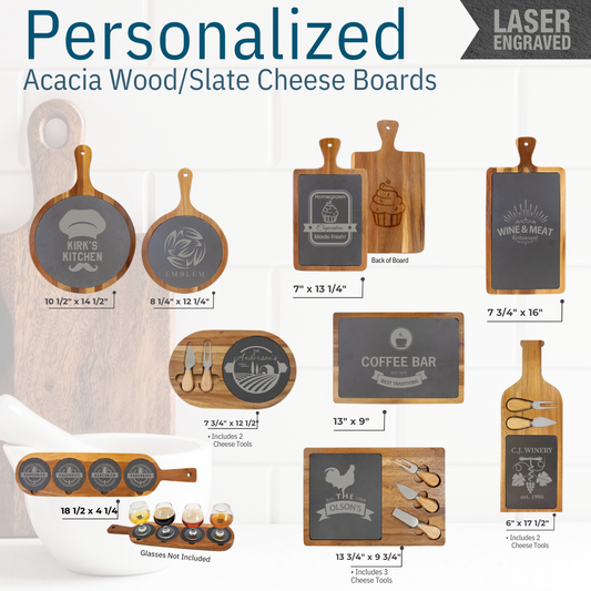 Slate and Acacia Wood Cheese Boards