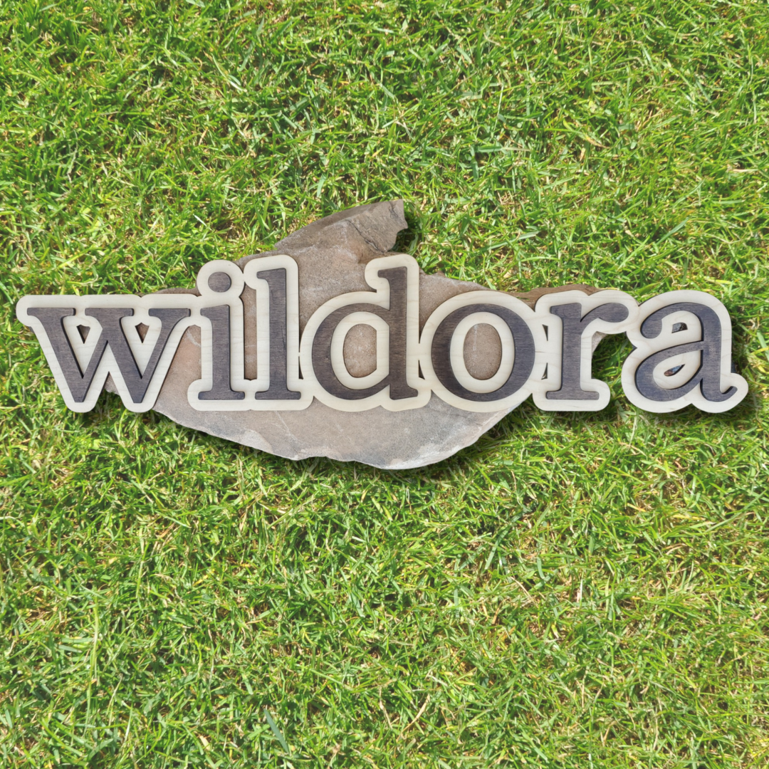 Silhouette Single Name Wood Sign