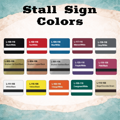 Custom Engraved Stall Sign | Horse & Livestock Name Plate