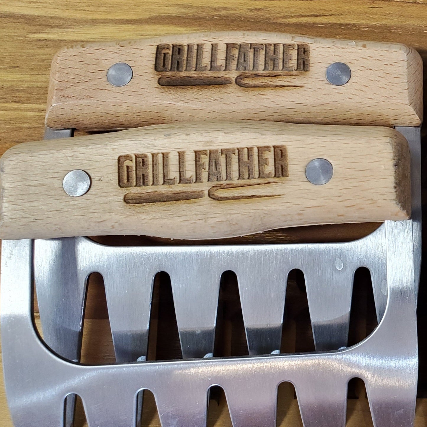 Wood and Stainless Meat Shredder Set