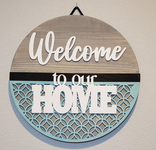 Welcome Sign 18 Inch Round for Wall or Door