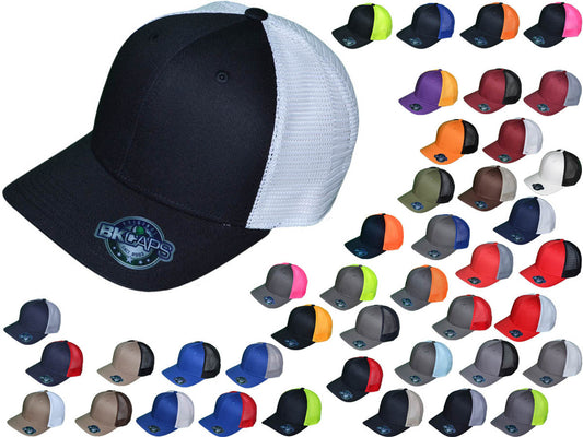 Trucker Style Custom Leather Patch Cap, All Colors